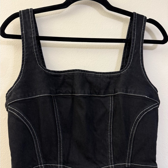 Reformation Davies Bustier Denim Dress in Black - 8 - Picture 2 of 11